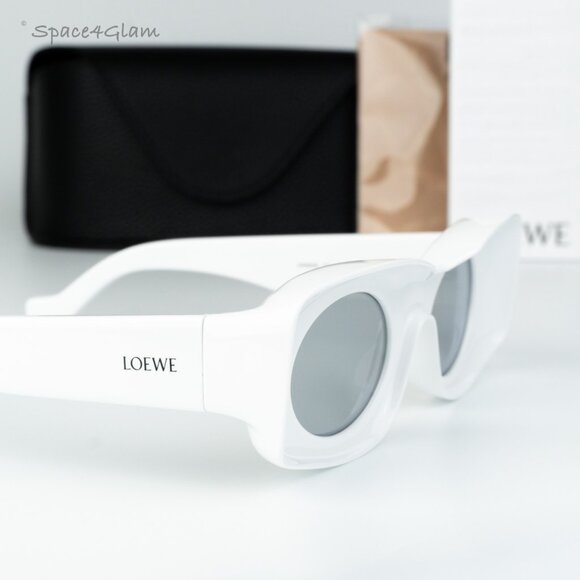 Loewe Men Sunglasses White Grey Silver Mirror Rectangle LW40033I 21C BRAND NEW - Picture 4 of 12